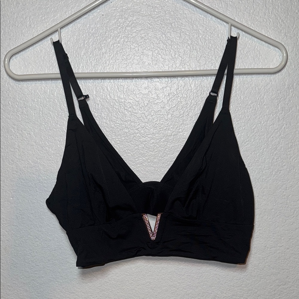 Victoria's Secret Black Sleek Bra with Plunge Neckline